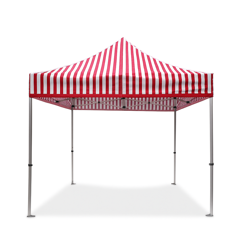 Telt, Flex Telt, 3x3 meter - Rød & Hvid stripet thumbnail 1