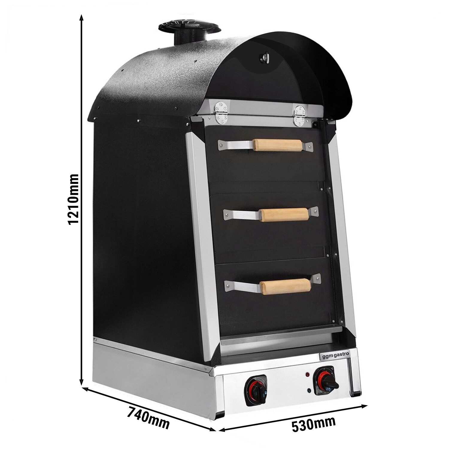 Eight shirts arranged on table in black, olive, grey, blue, white, red, mustard, and green.